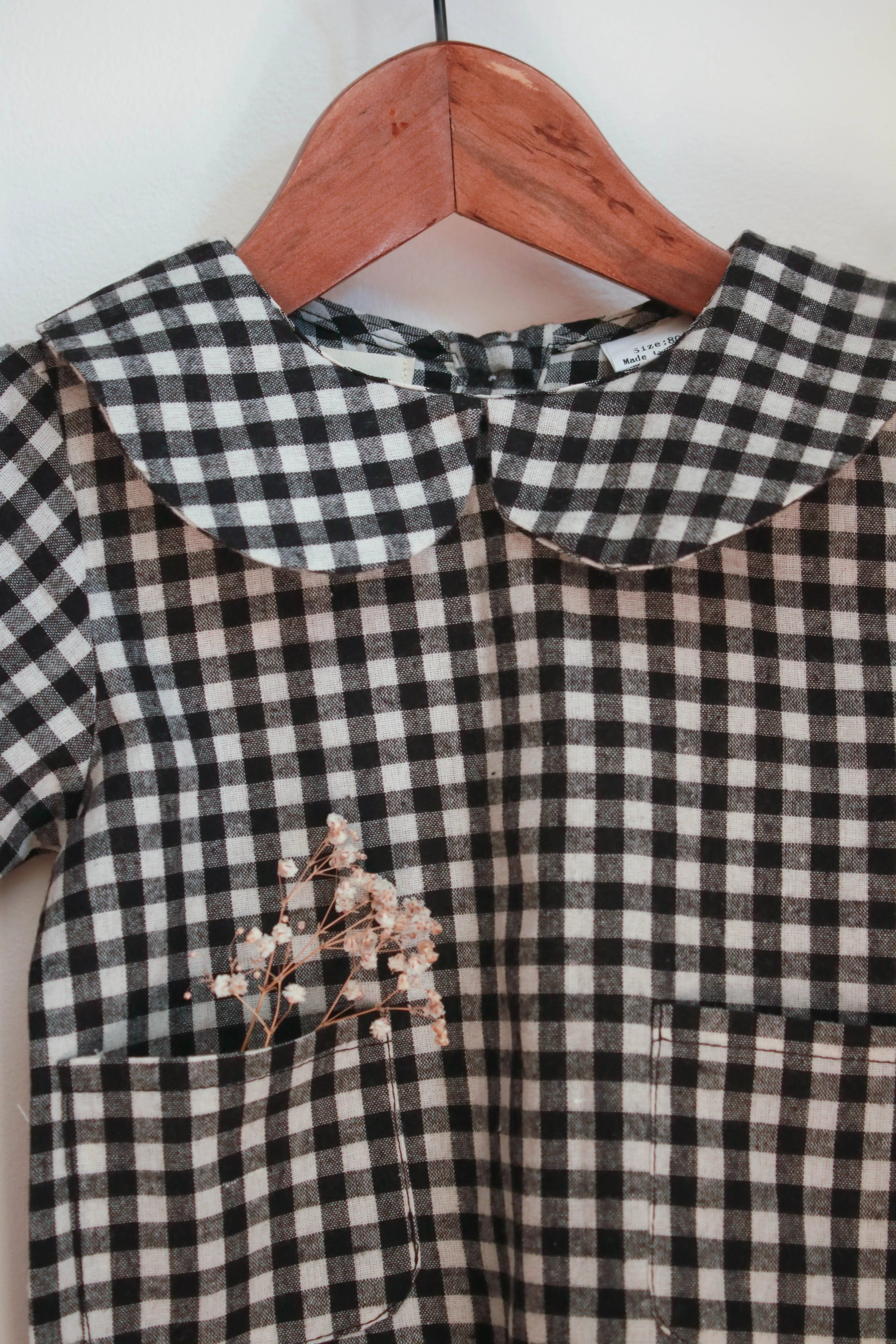 Chemise vichy flanelle col Claudine Liv&Ciboulette