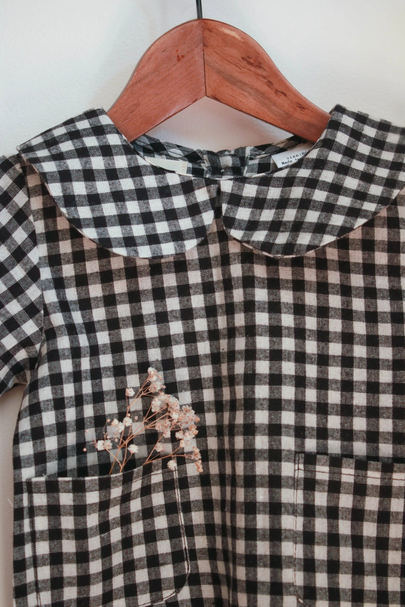 Chemise vichy flanelle col Claudine Liv&Ciboulette
