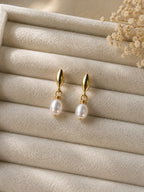 Boucles d'Oreilles Perles d'Eau Douce – Argent 925 Plaqué Or | Liv & Ciboulette