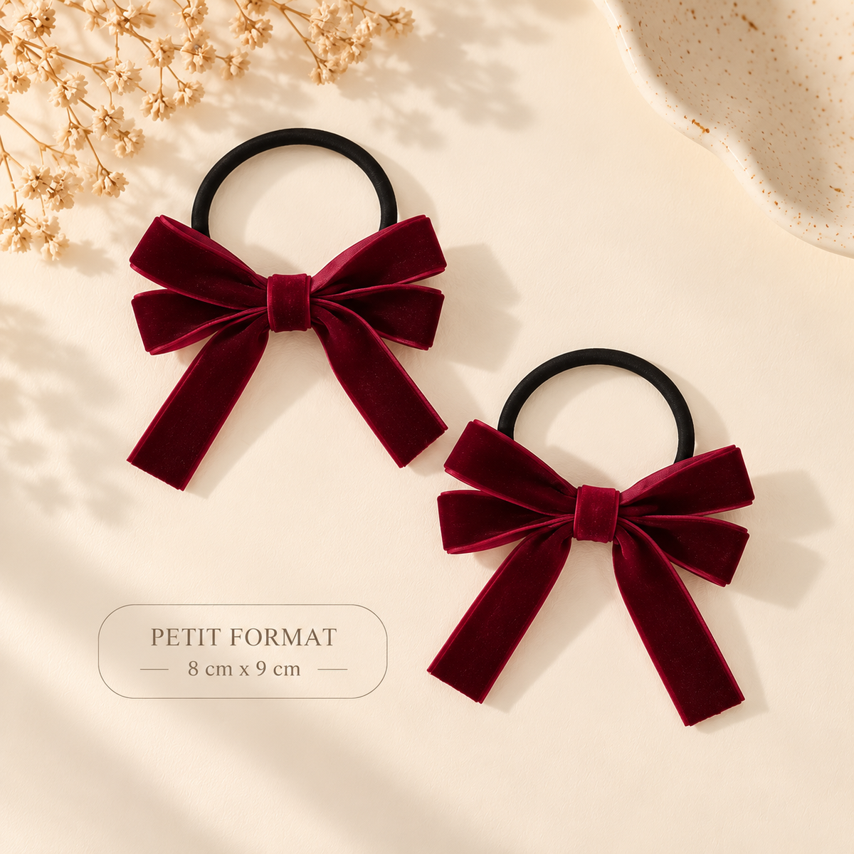 Élastique noeud double boucle velours
