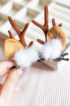 Pinces cerf Pompom blanc