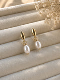 Boucles d'Oreilles Perles d'Eau Douce – Argent 925 Plaqué Or | Liv & Ciboulette