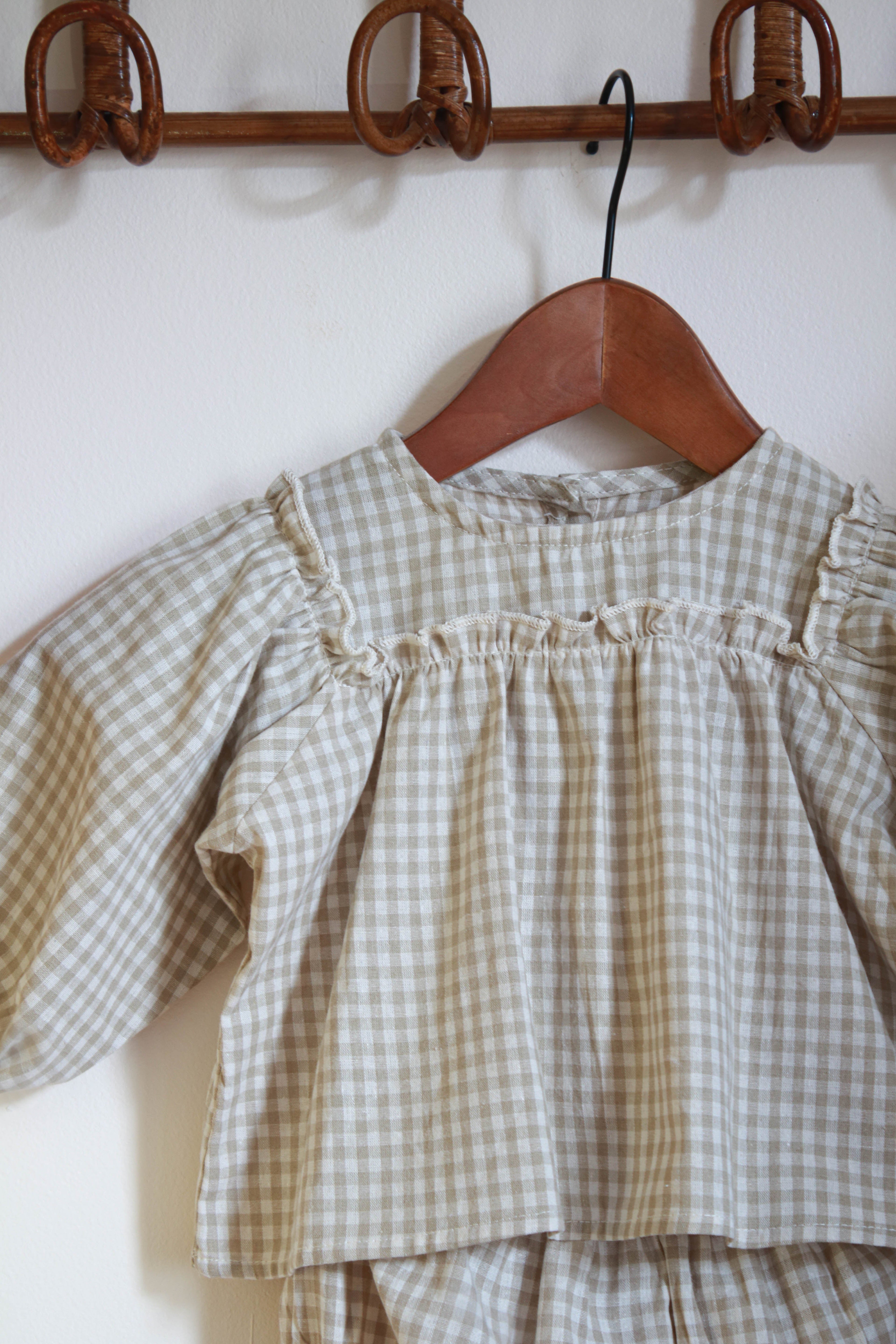 Ensemble bloomer vichy fille Liv&Ciboulette