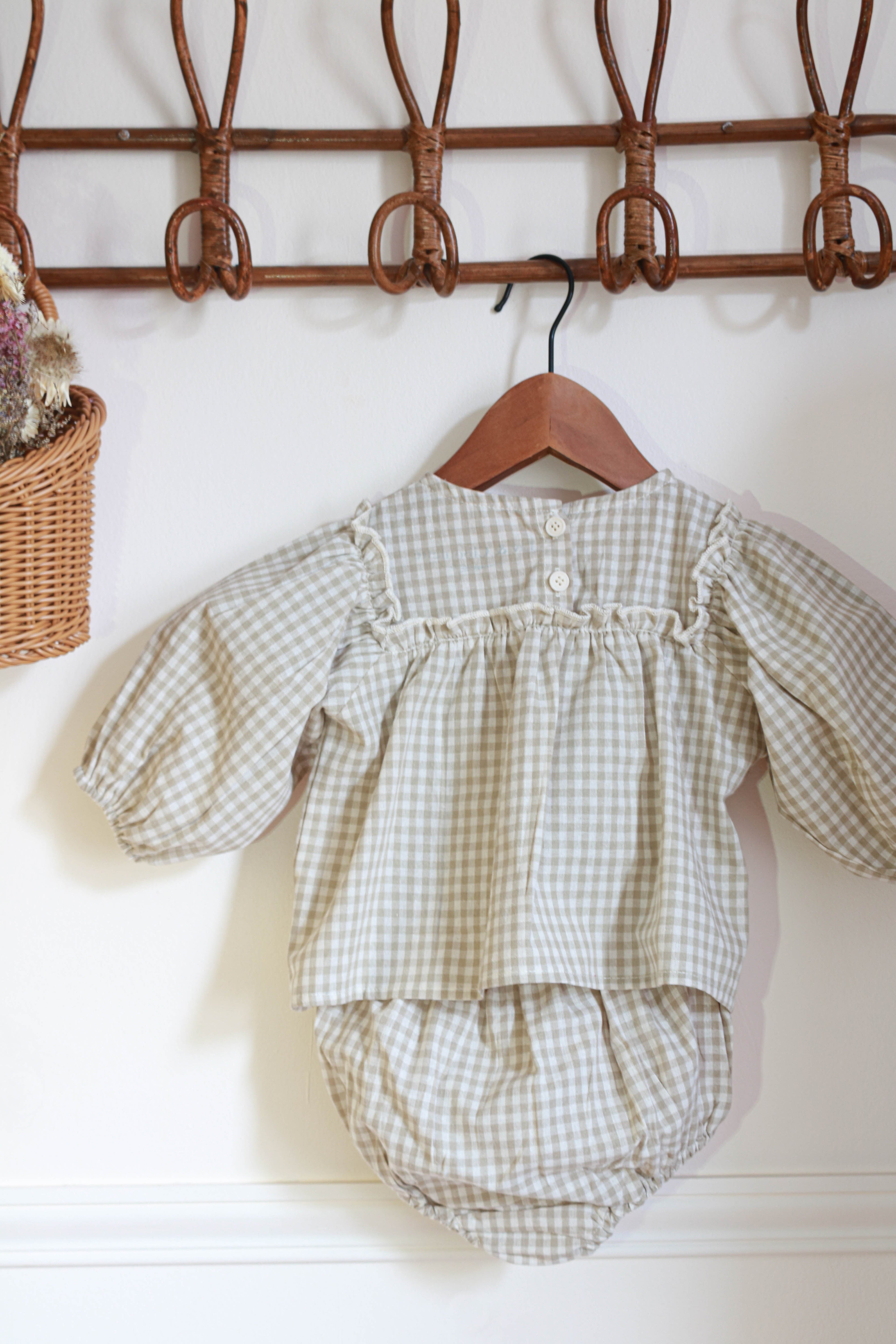 Ensemble bloomer vichy fille Liv&Ciboulette