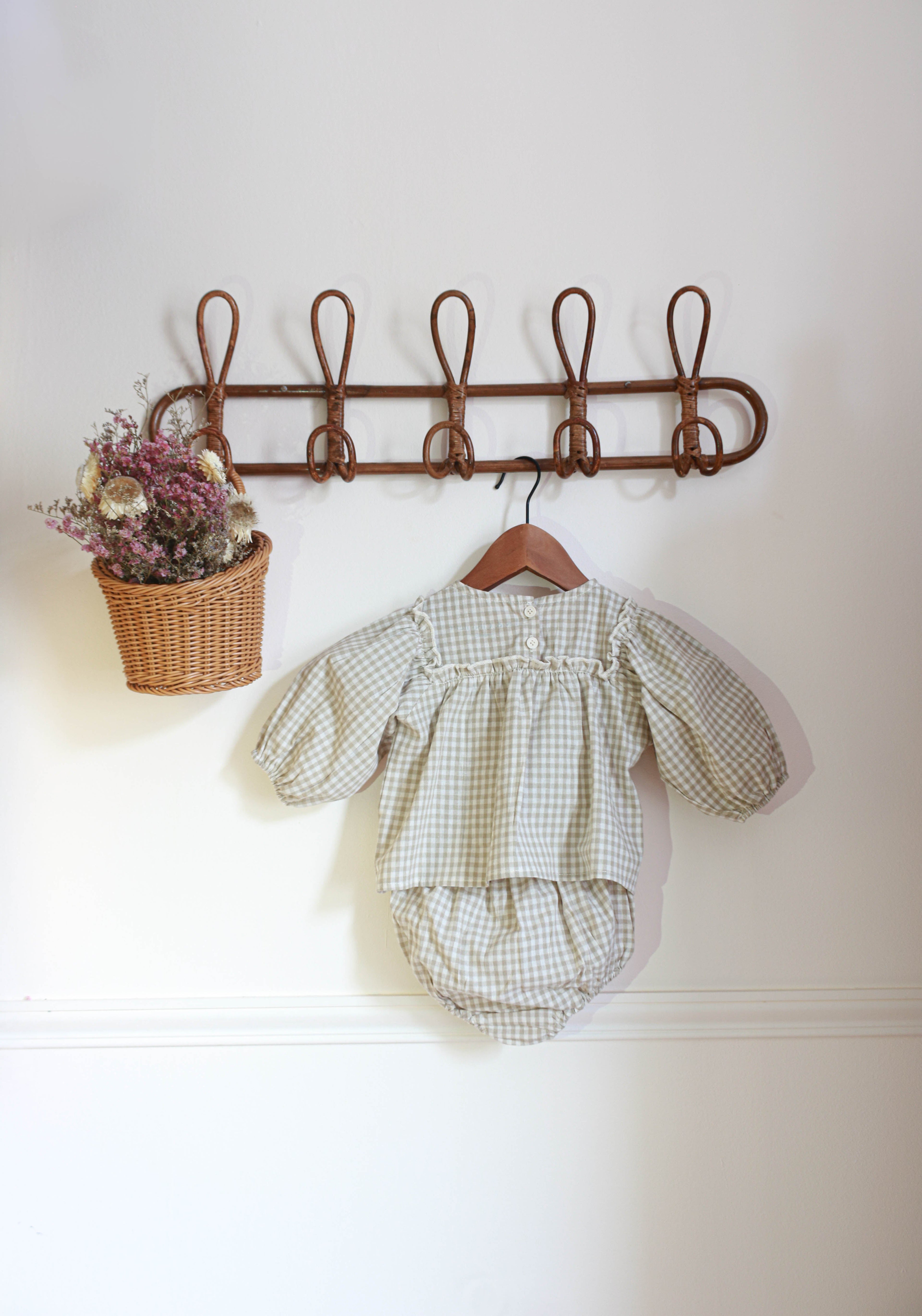 Ensemble bloomer vichy fille Liv&Ciboulette