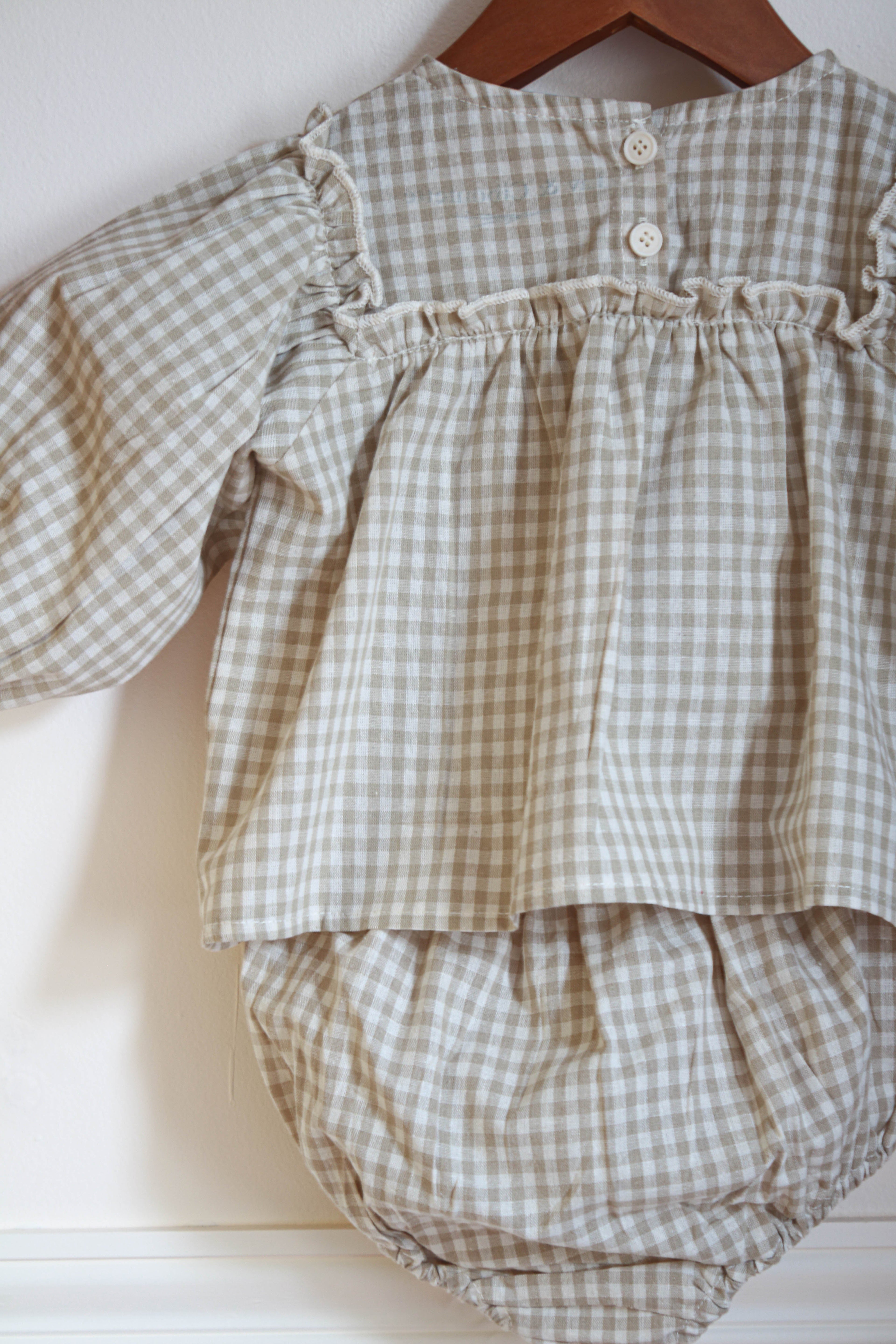Ensemble bloomer vichy fille Liv&Ciboulette