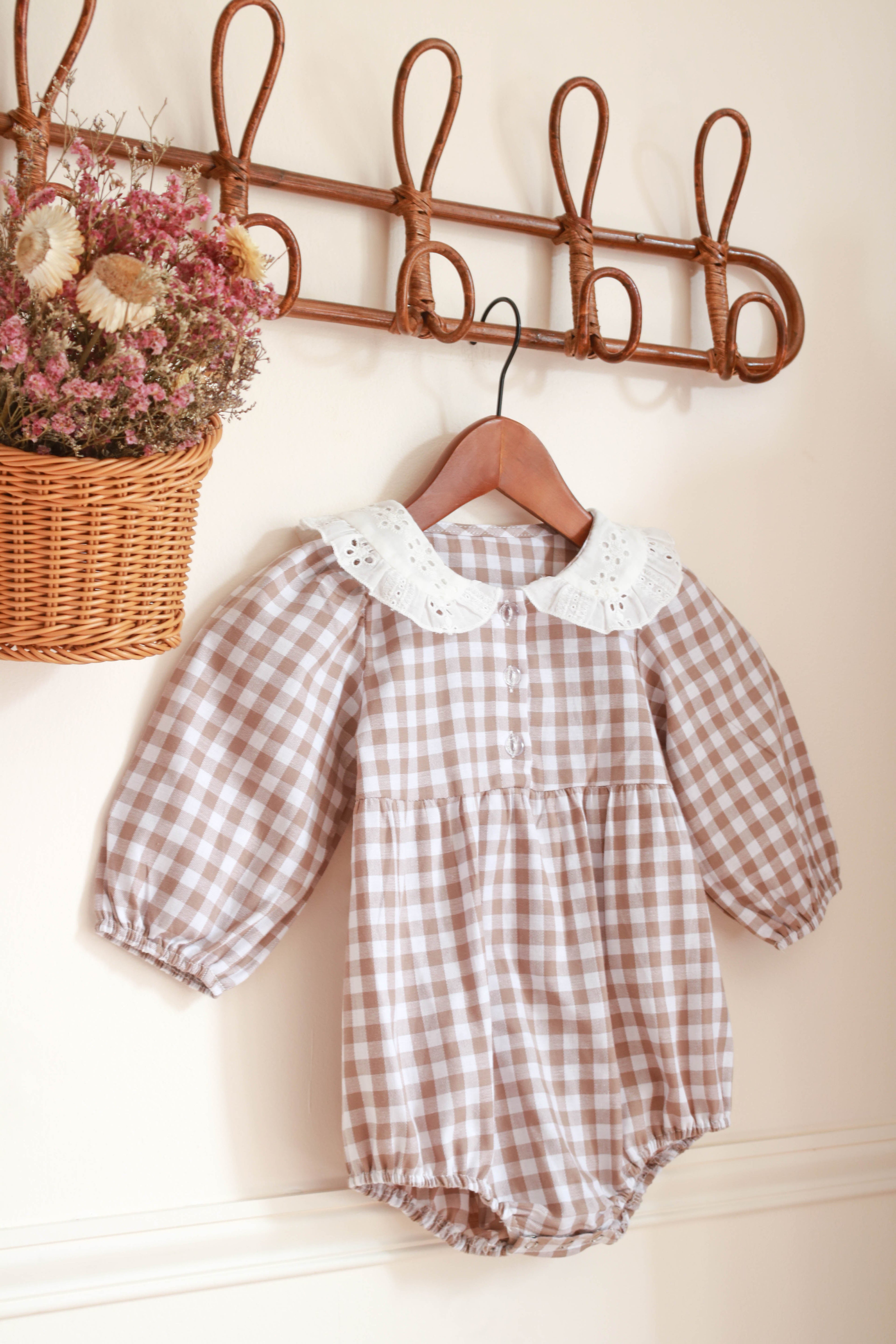 Combinaison Bloomer vichy col Claudine Liv&Ciboulette