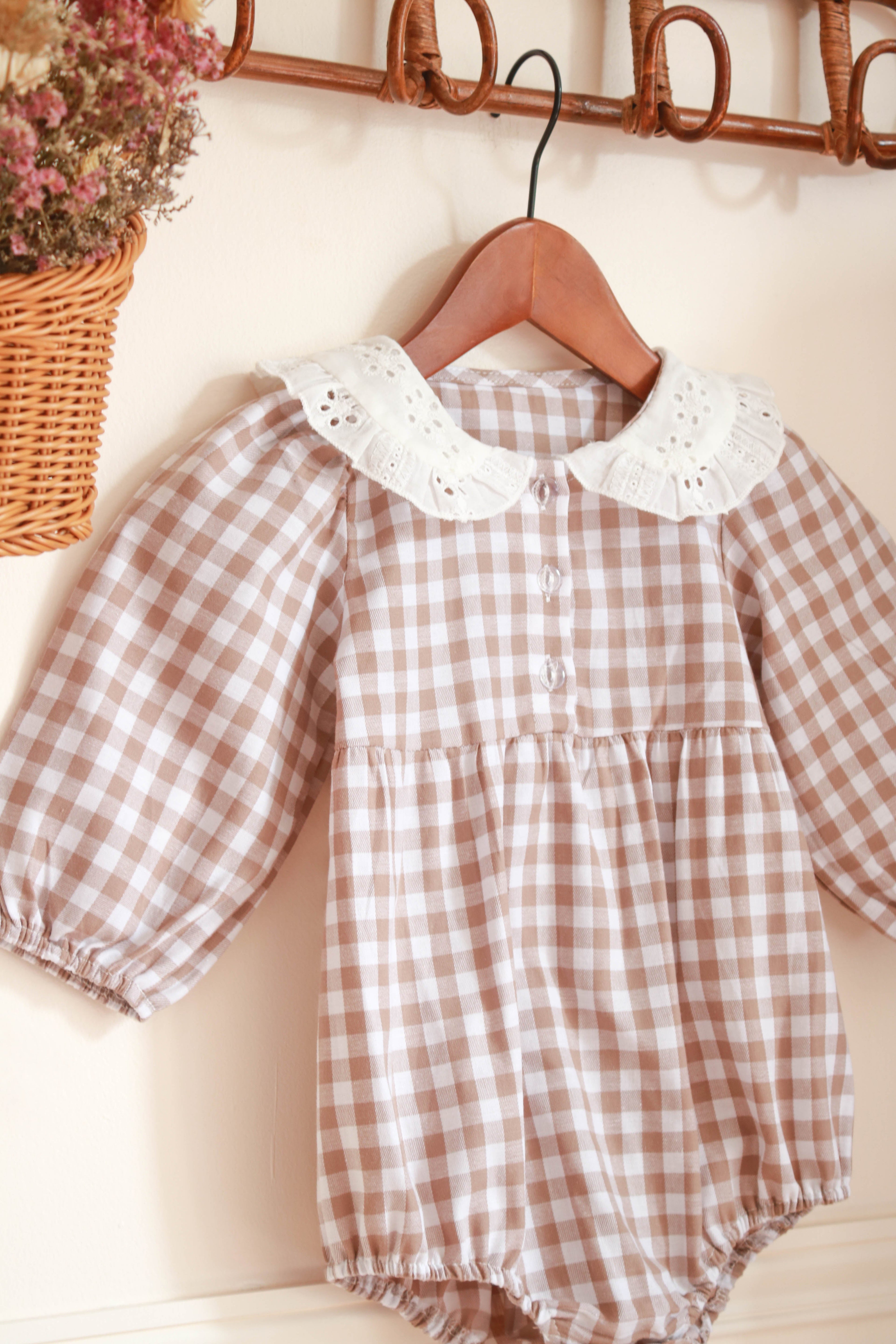 Combinaison Bloomer vichy col Claudine Liv&Ciboulette
