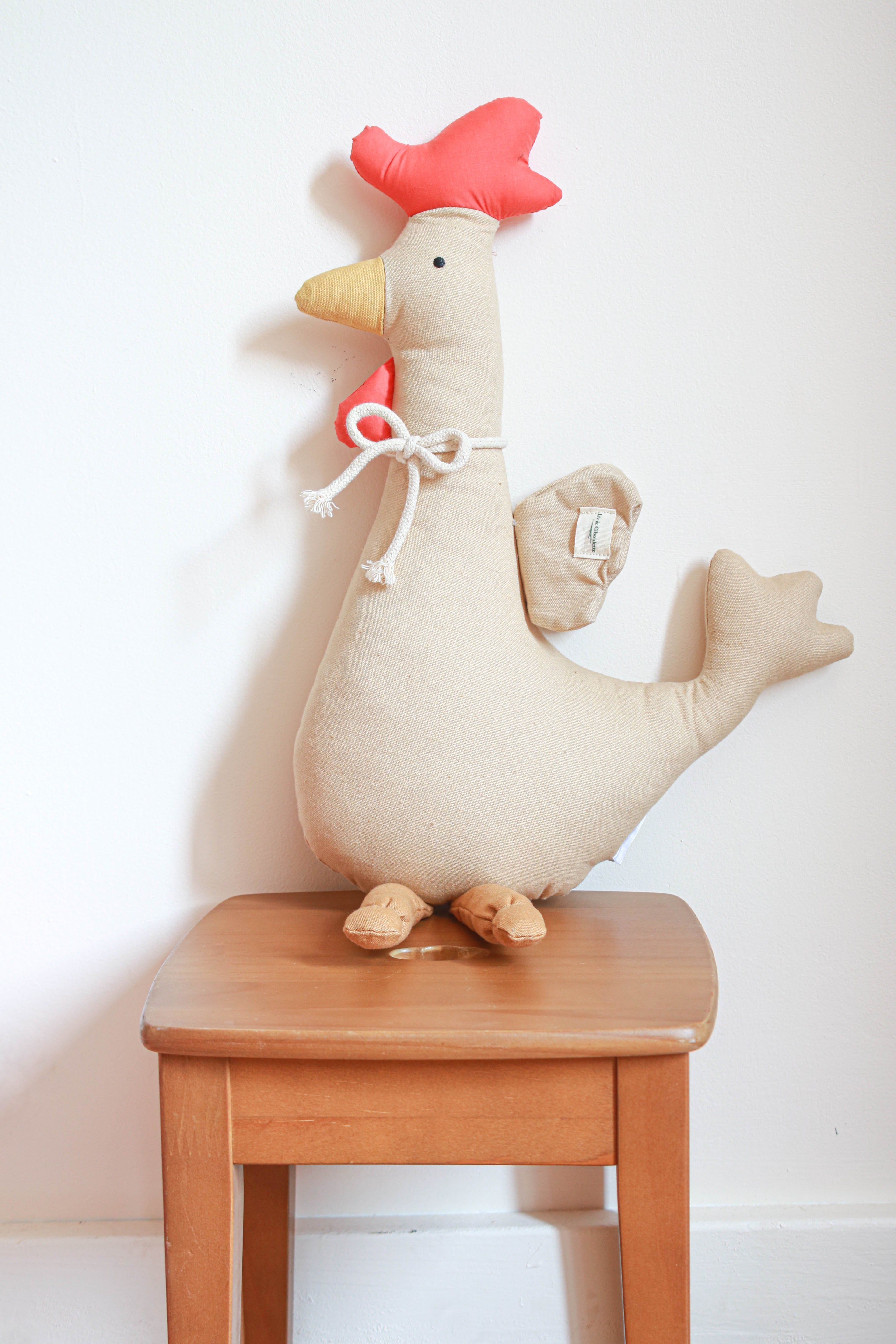 Grande peluche poule/Coq Liv&Ciboulette