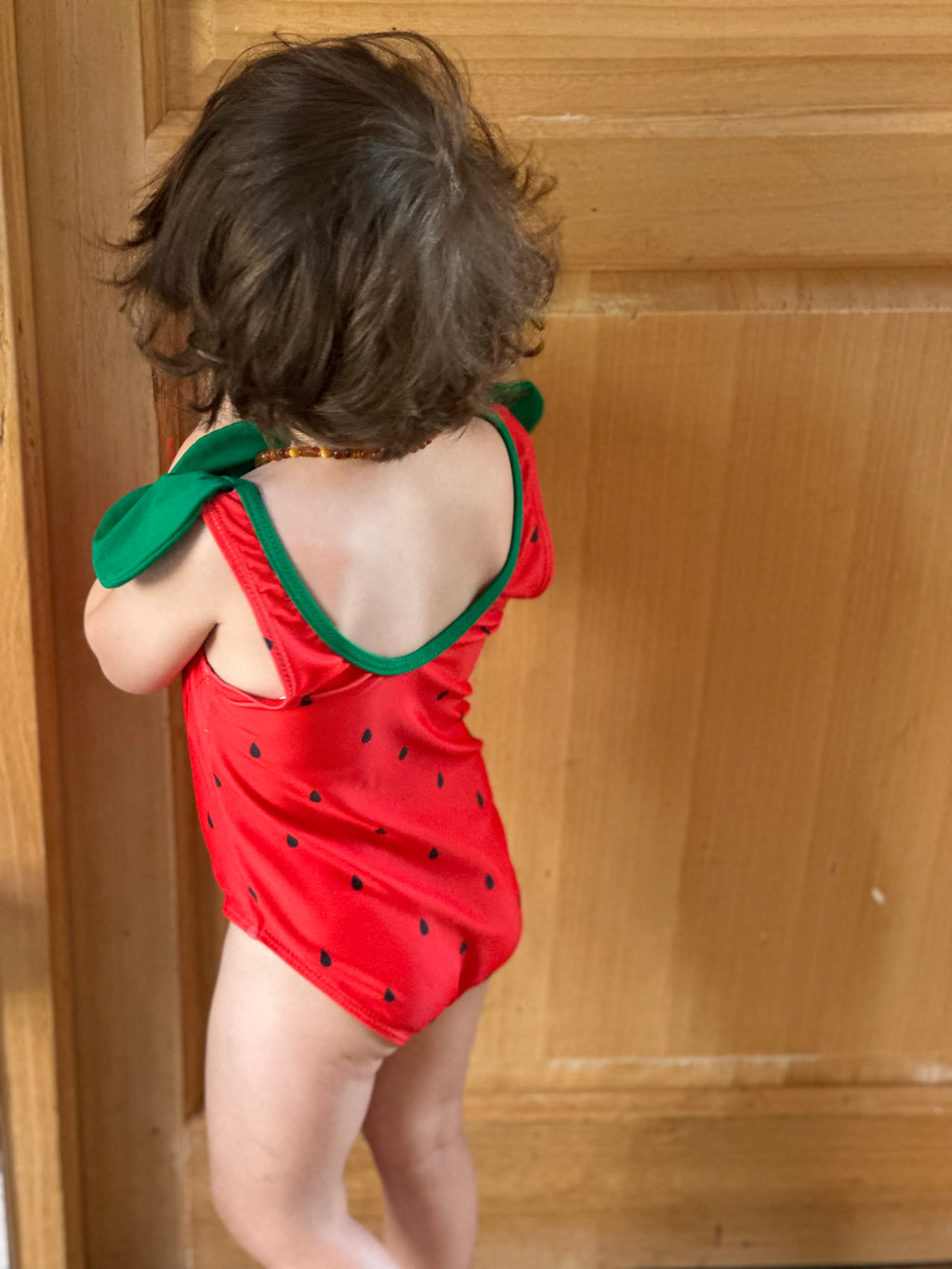 Maillot de bain fraise petite fille Liv&Ciboulette
