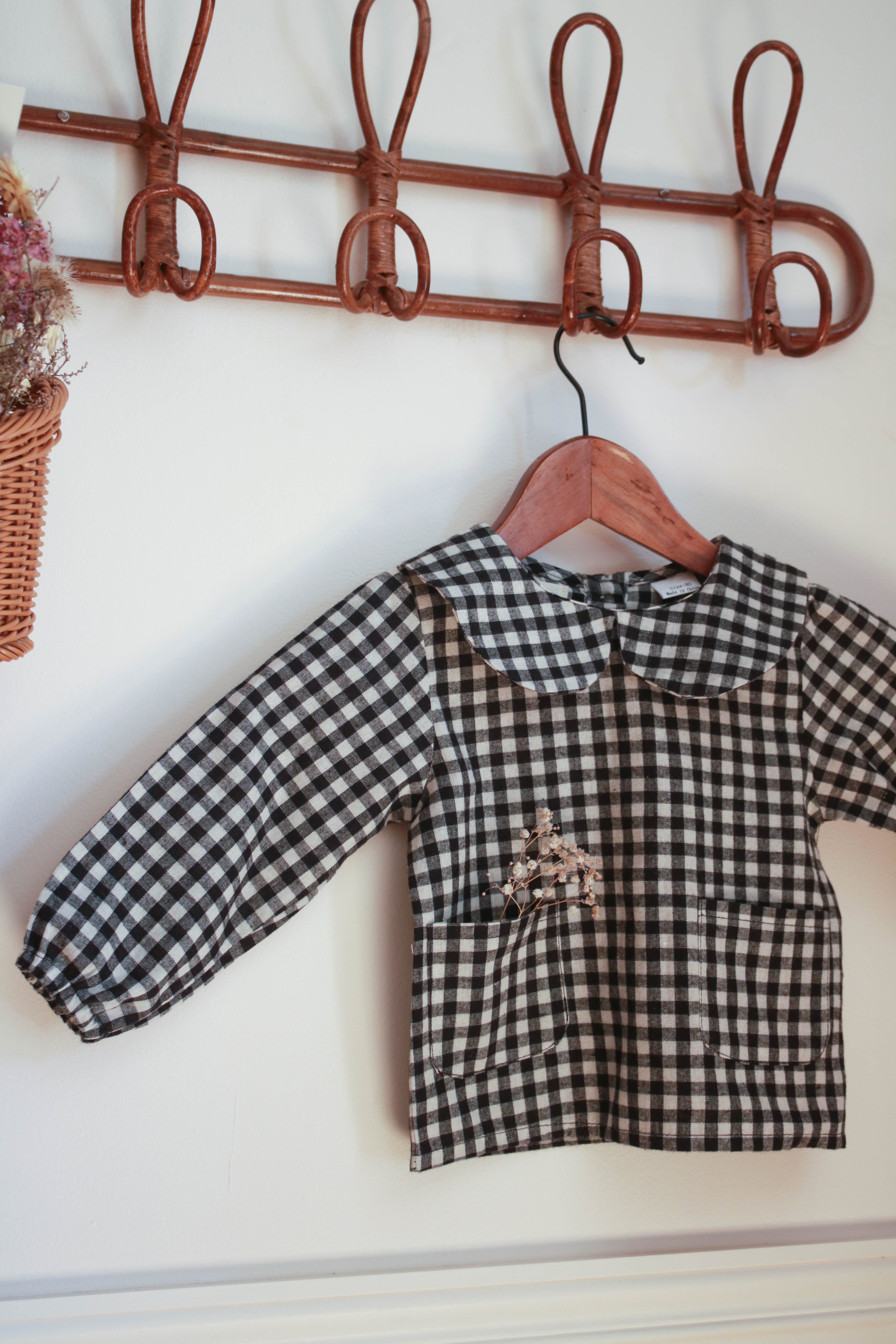 Chemise vichy flanelle col Claudine Liv&Ciboulette