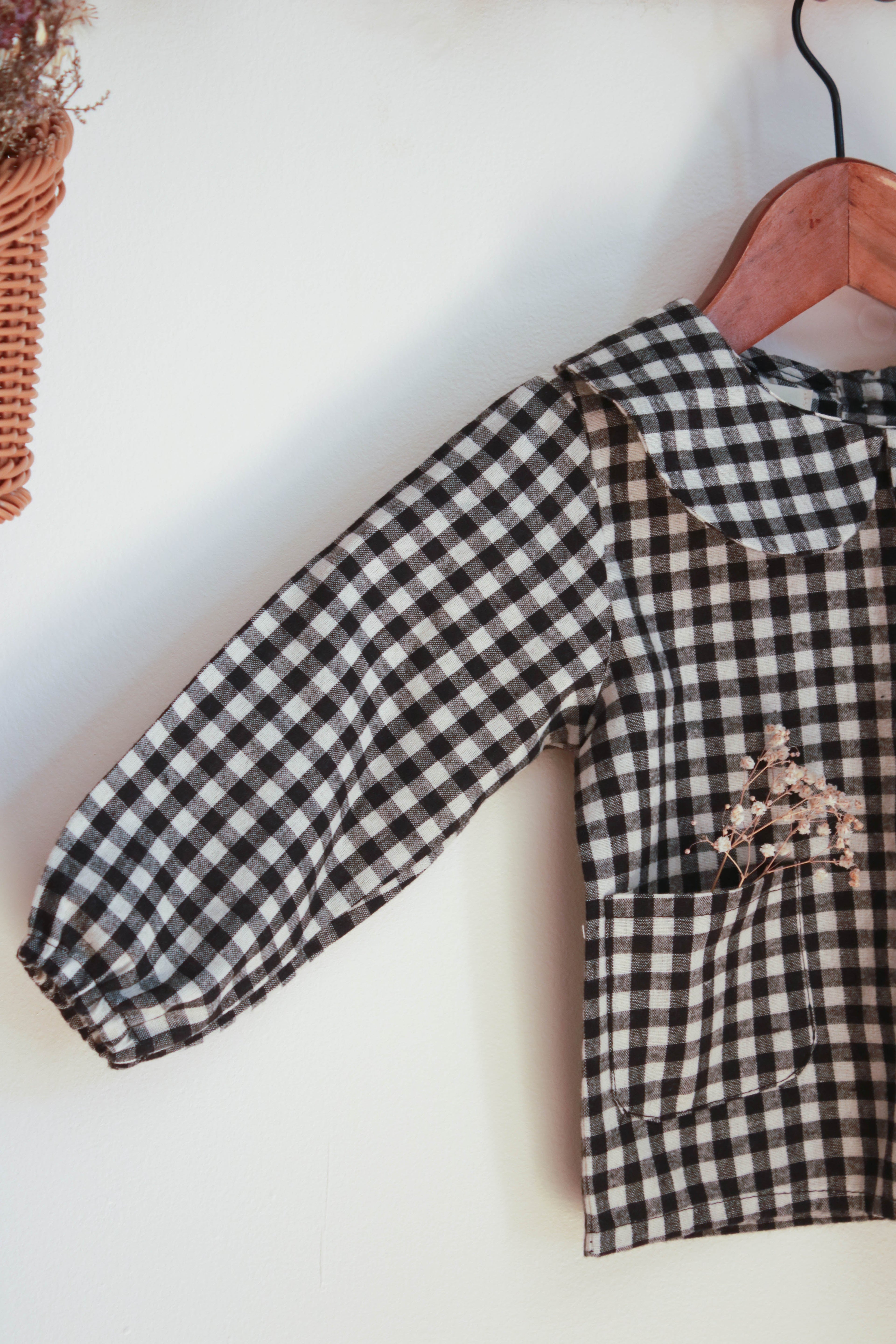 Chemise vichy flanelle col Claudine Liv&Ciboulette