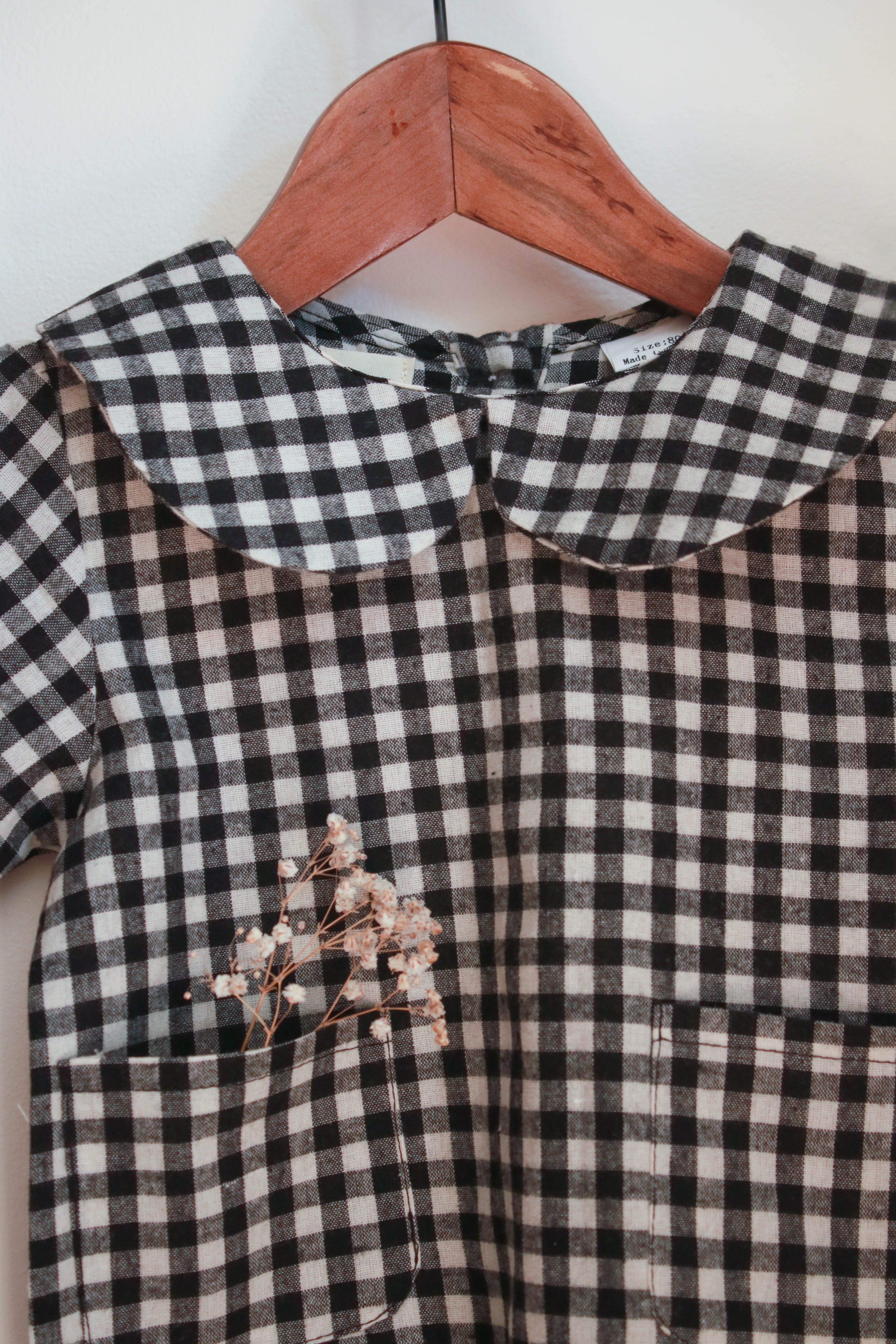 Chemise vichy flanelle col Claudine Liv&Ciboulette