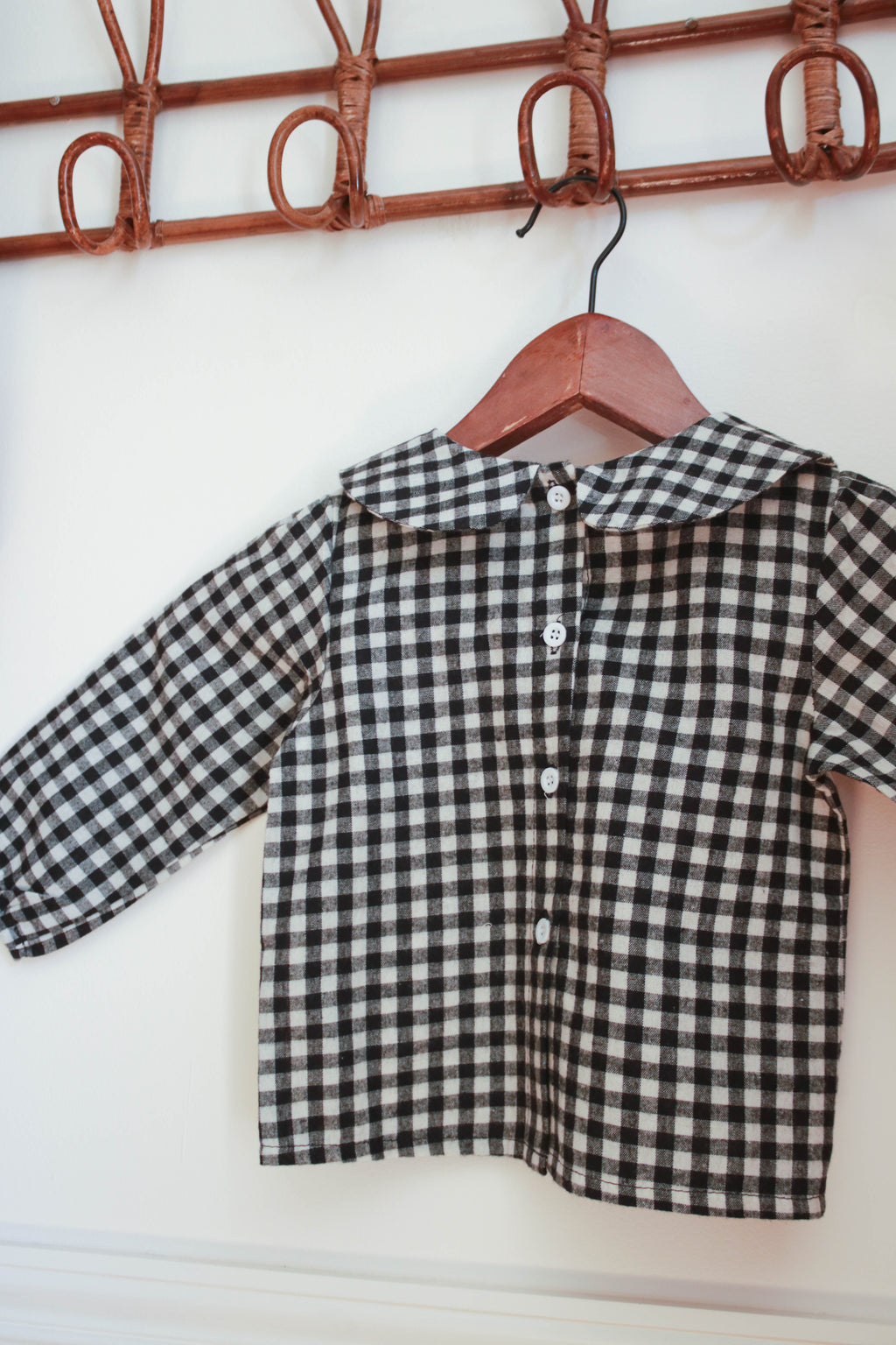 Chemise vichy flanelle col Claudine Liv&Ciboulette