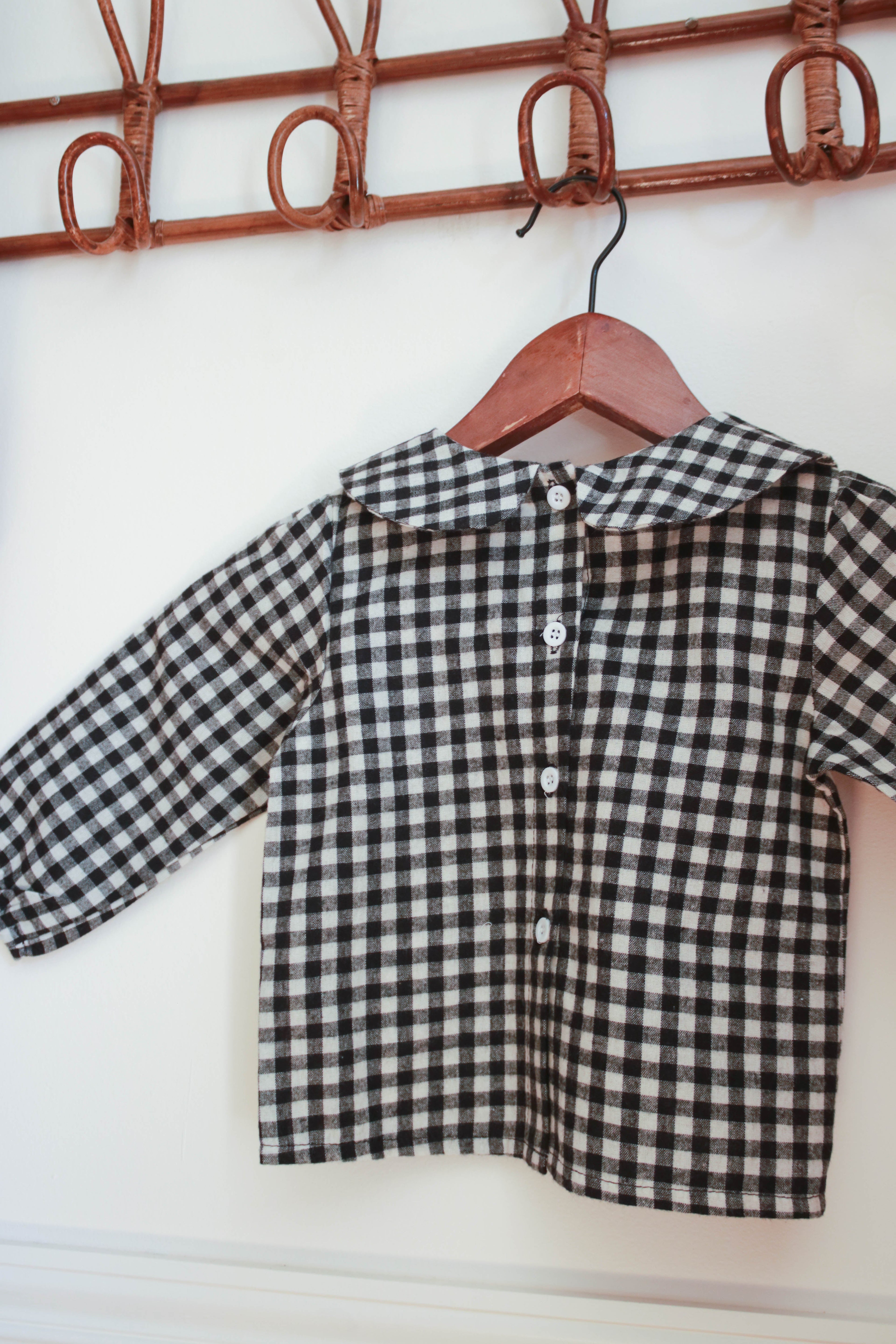 Chemise vichy flanelle col Claudine Liv&Ciboulette