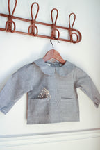 Chemise bébé rayée col Claudine Liv&Ciboulette