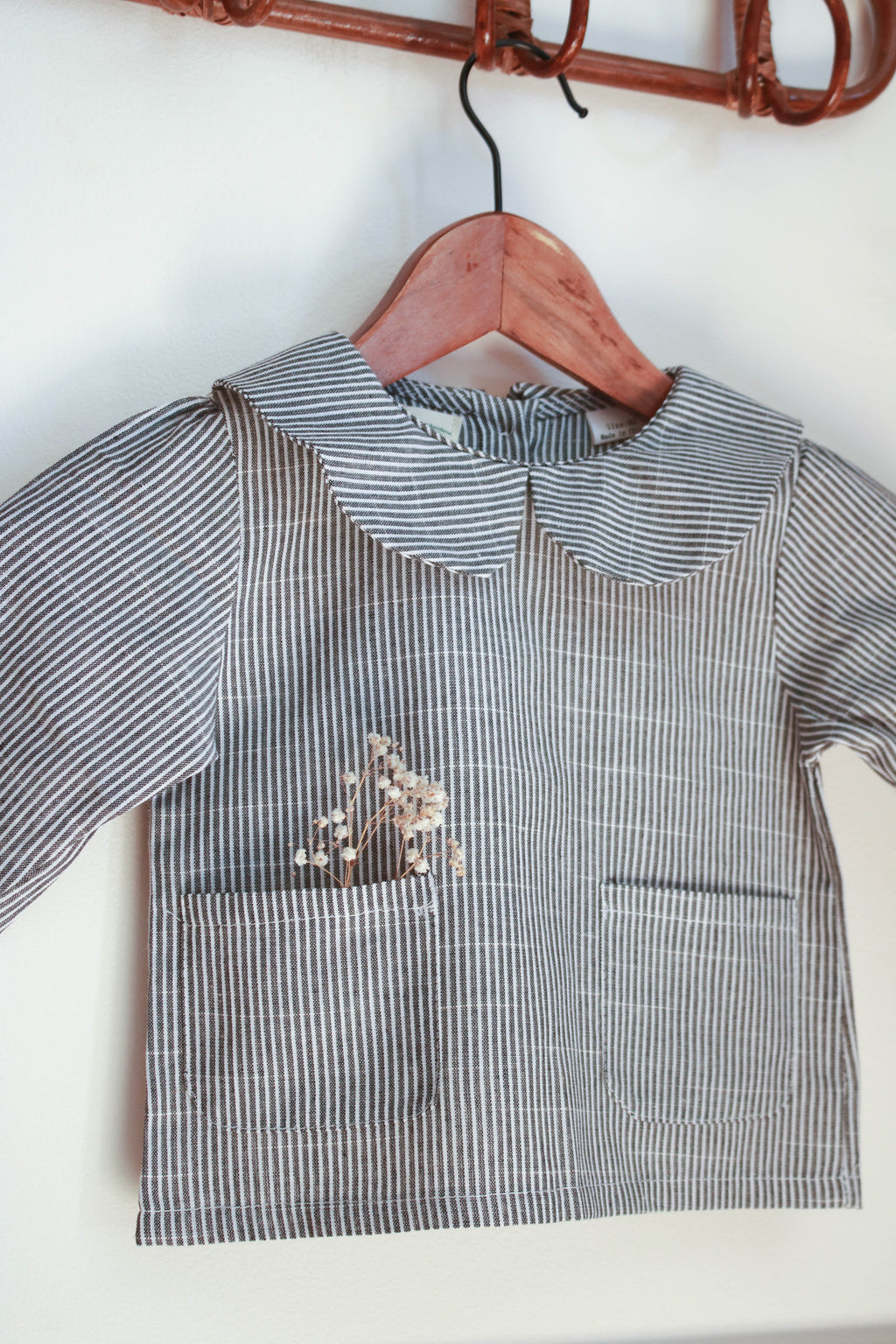 Chemise bébé rayée col Claudine Liv&Ciboulette