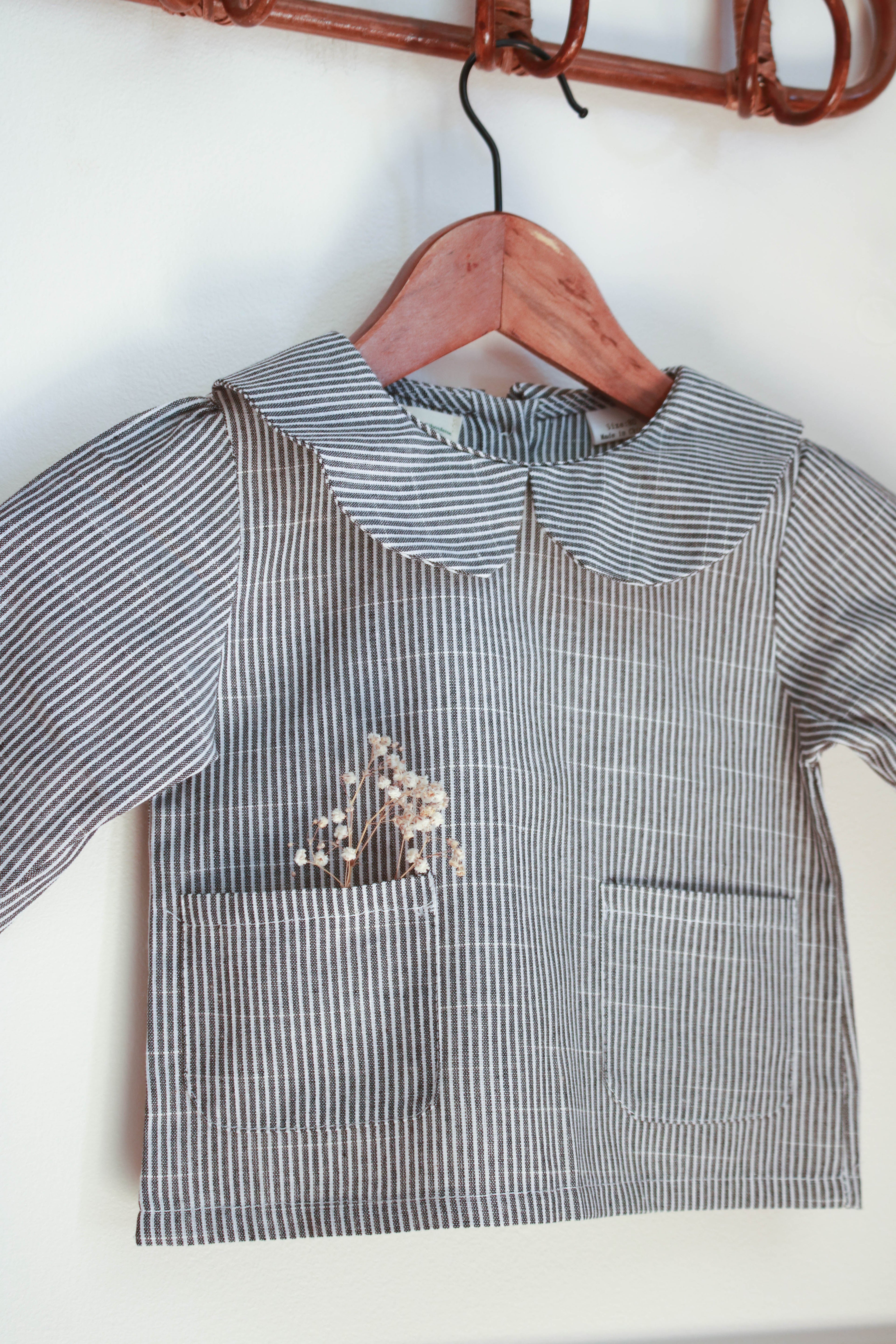Chemise bébé rayée col Claudine Liv&Ciboulette