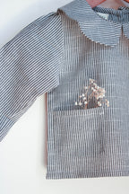 Chemise bébé rayée col Claudine Liv&Ciboulette