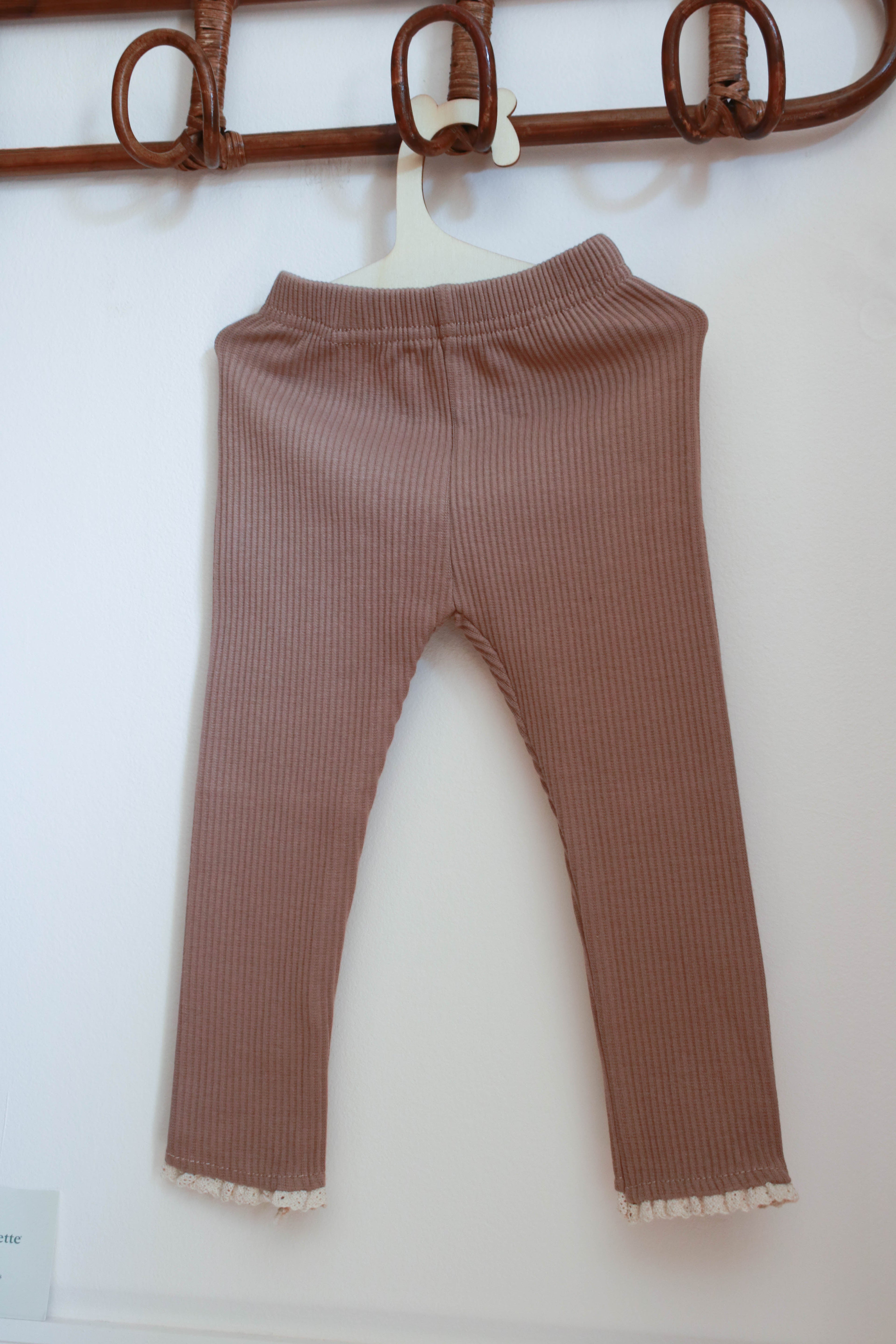 Legging bébé fille dentelle beige Liv&Ciboulette