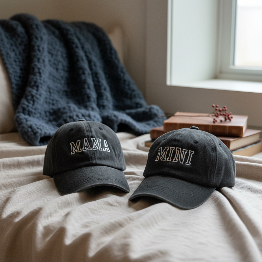 Duo casquettes MAMA & MINI Liv&Ciboulette