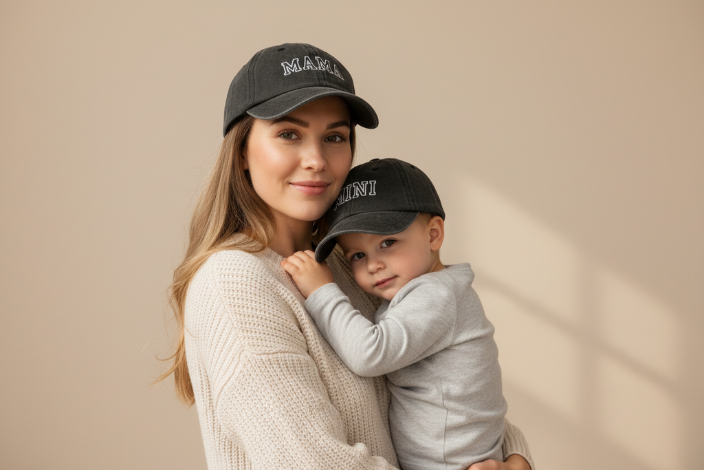 Duo casquettes MAMA & MINI Liv&Ciboulette