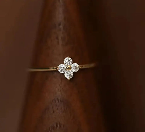 bague zirconium fleurs Liv&Ciboulette