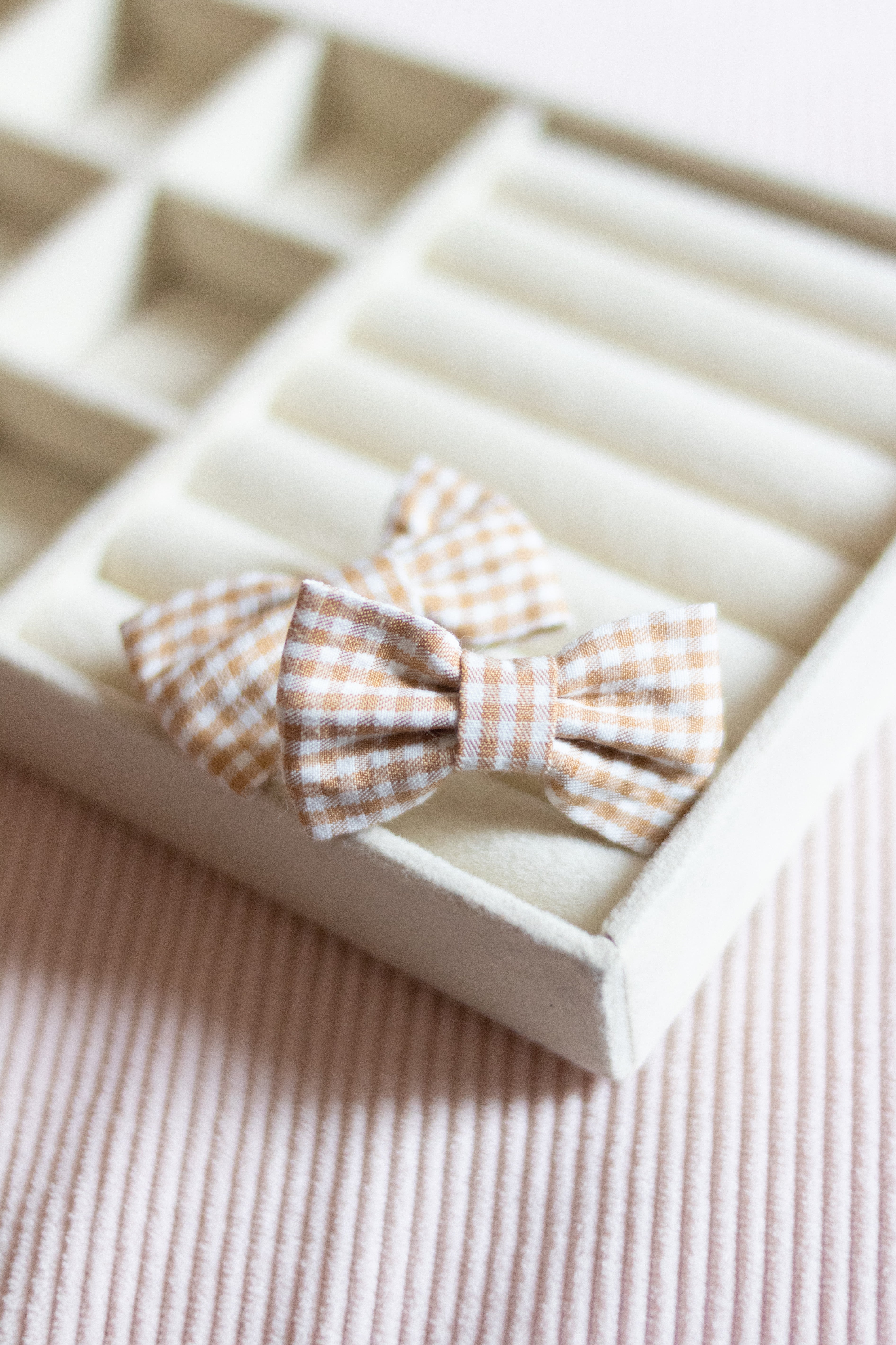 Barrettes vichy beige Liv&Ciboulette