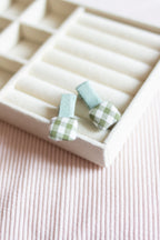 Barrettes vichy vert d’eau Liv&Ciboulette