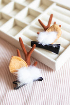Pinces cerf Pompom blanc