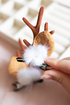 Pinces cerf Pompom blanc
