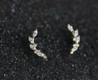 Boucles d’oreilles demi lune oxydes de zirconium Liv&Ciboulette