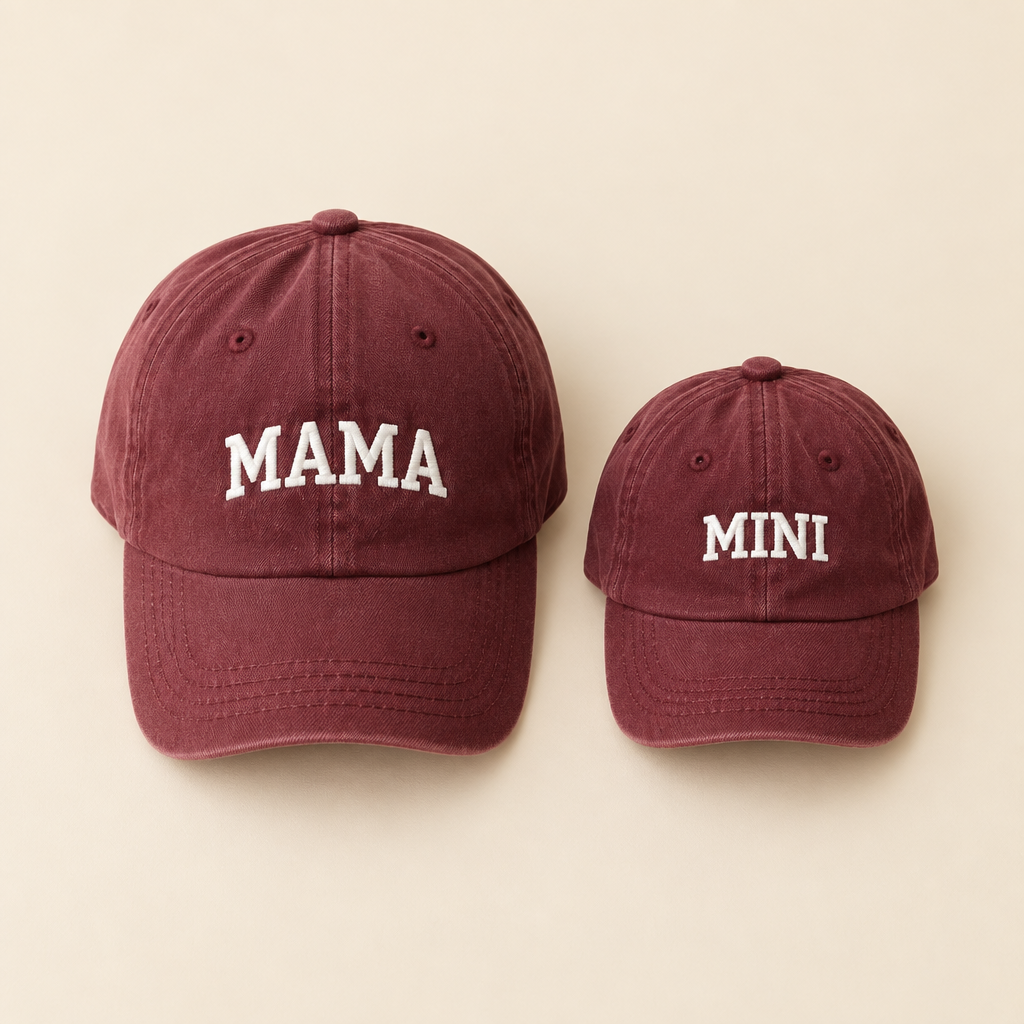 Duo casquettes matchy matchy MAMA & MINI Liv&Ciboulette, fond crème doux