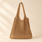 Sac crochet Liv&Ciboulette, fond crème doux