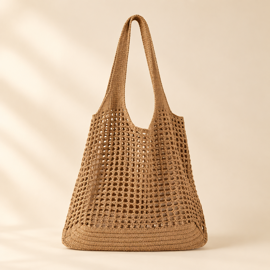 Sac crochet Liv&Ciboulette, fond crème doux