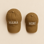 Duo de casquettes matchy matchy MAMA & MINI Liv&Ciboulette, fond crème doux